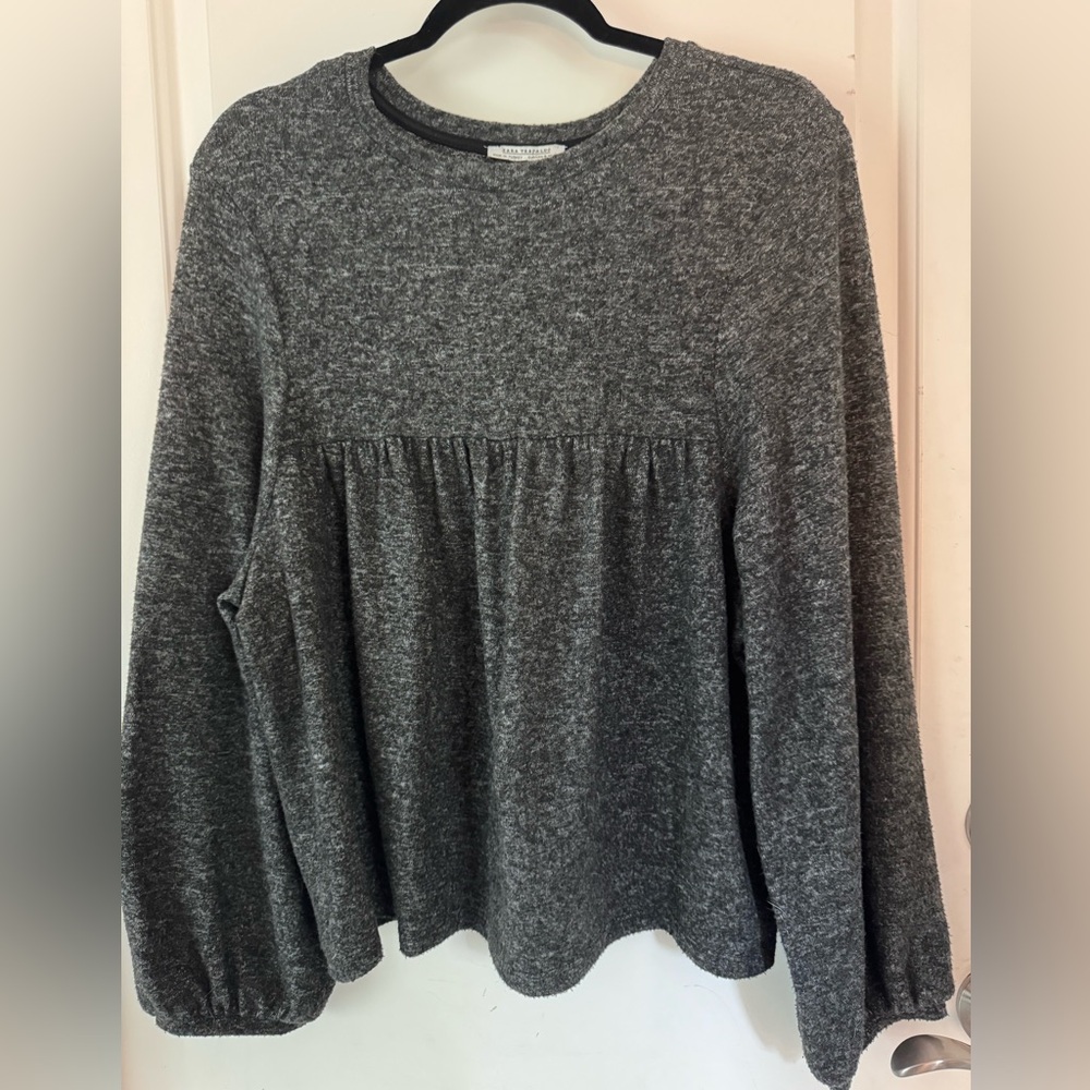 Zara Ballon Sleeve Sweater Blouse